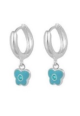 delightful little blue flower baby birthstone earrings